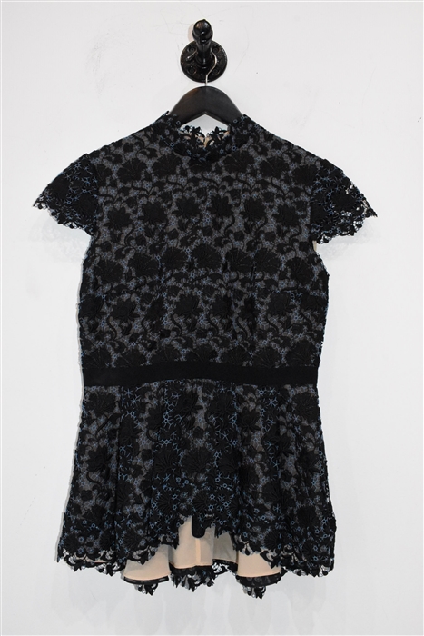 Black Lace Erdem Peplum Top, size 6
