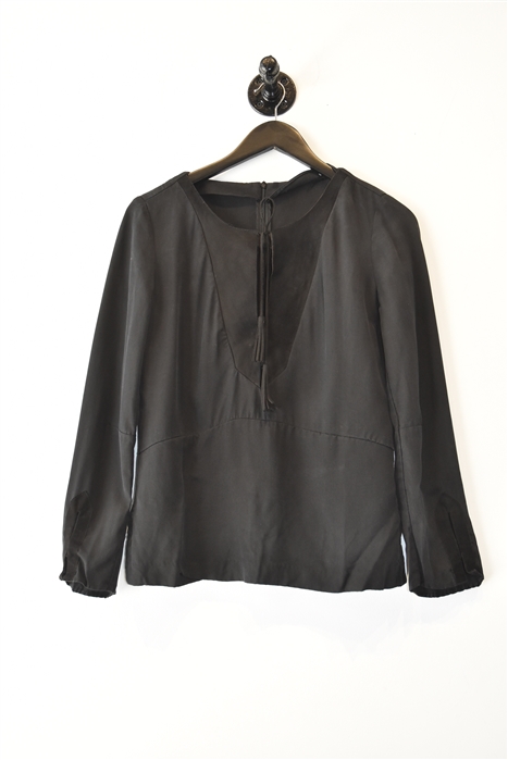 Basic Black Maje Peasant Top, size XS