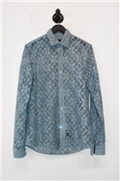 Powder Blue Burberry Button Shirt, size M