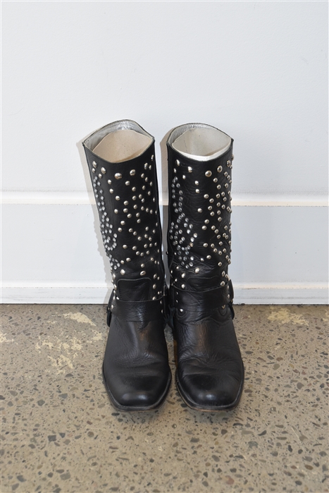 Black Leather D&G - Dolce & Gabbana Boots, size 10