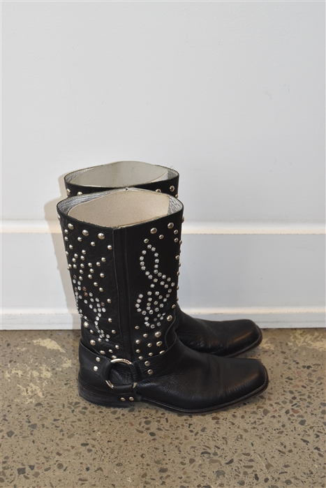 Black Leather D&G - Dolce & Gabbana Boots, size 10
