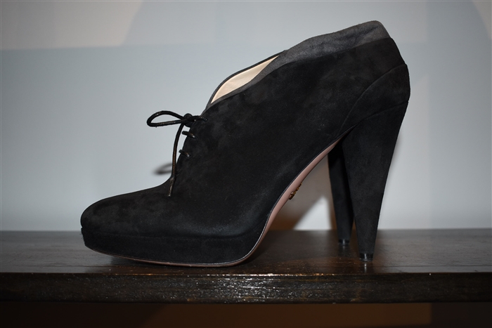 Black Suede Prada Booties, size 10.5
