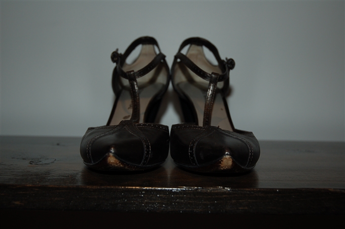 Black Leather Costume National Heels, size 6.5