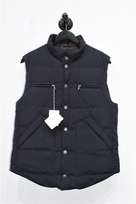 Dark Leather Brunello Cucinelli Gilet, size M