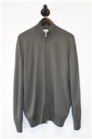 Olive Brunello Cucinelli Zippered Sweater, size XL