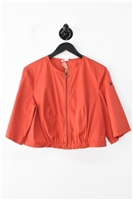 Burnt Orange Akris - Punto Cropped Jacket, size 12