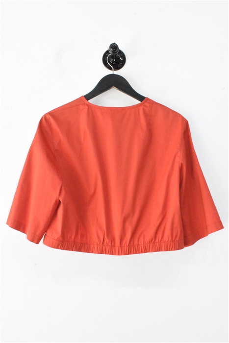 Burnt Orange Akris - Punto Cropped Jacket, size 12