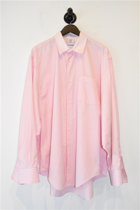 Pink Stripe Vetements Button Shirt, size M