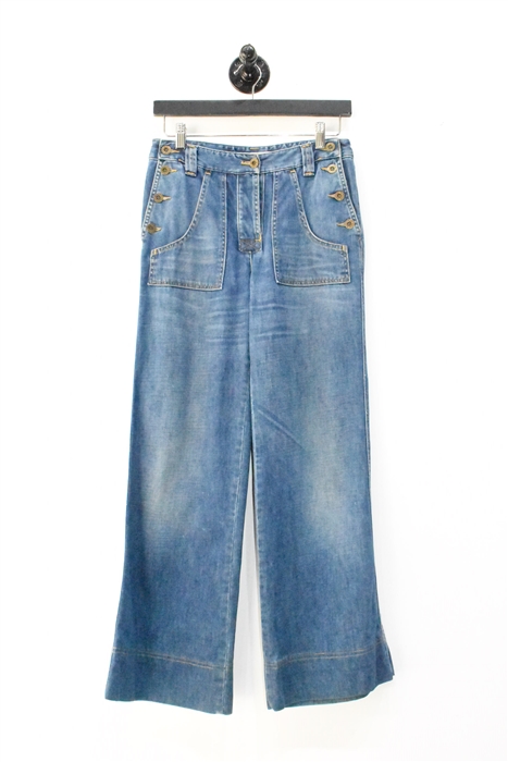 Faded Denim See by Chloe Wide-Leg, size 26