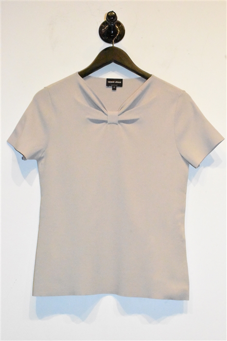 Taupe Giorgio Armani Short-Sleeved Top, size 10