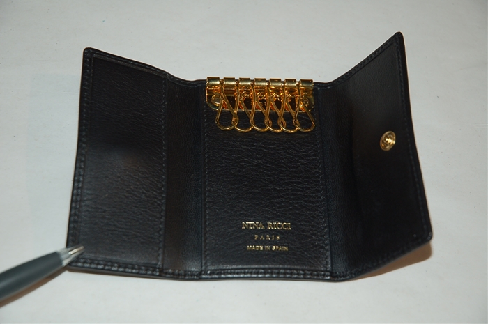 Black Leather Nina Ricci Key Case, size S