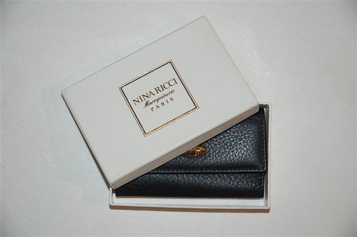 Black Leather Nina Ricci Key Case, size S