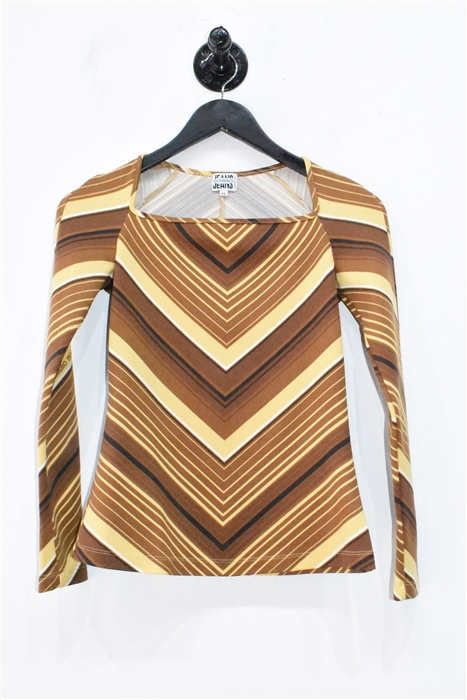 Brown Stripe Iceberg Pullover, size S