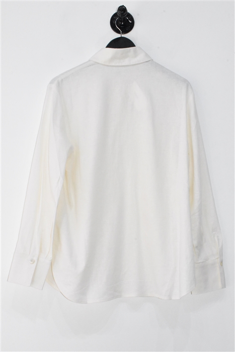 Cream Vince Button Shirt, size M