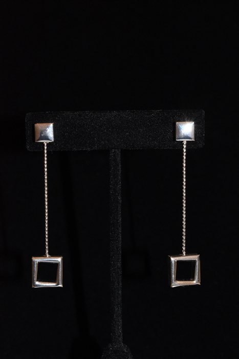 Rhodium Nina Ricci - Vintage Earrings, size O/S
