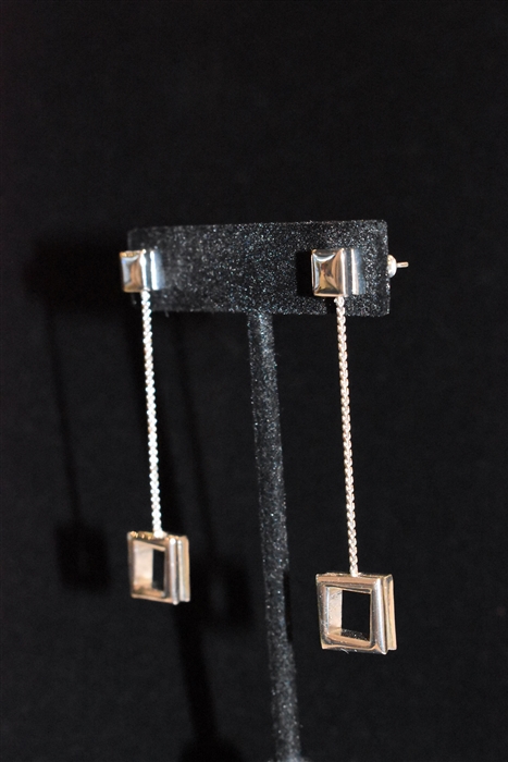Rhodium Nina Ricci - Vintage Earrings, size O/S