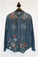 Faded Denim Johnny Was Western Shirt, size XS
