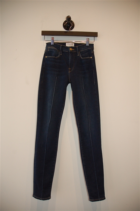 Dark Denim Frame Skinny Jean, size 24