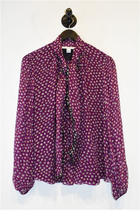 Plum Diane von Furstenberg Silk Blouse, size 10