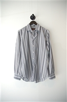 Gray Stripe Etro Button Shirt, size L