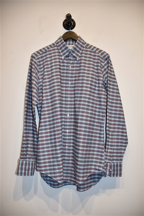 Blue Check Thom Browne Button Shirt, size L