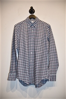 Blue Check Thom Browne Button Shirt, size L