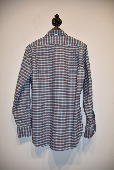 Blue Check Thom Browne Button Shirt, size L