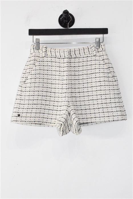 White Tweed Maje Shorts, size 4