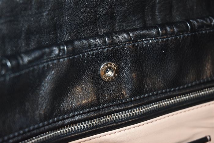 Black Leather Prada Clutch, size L