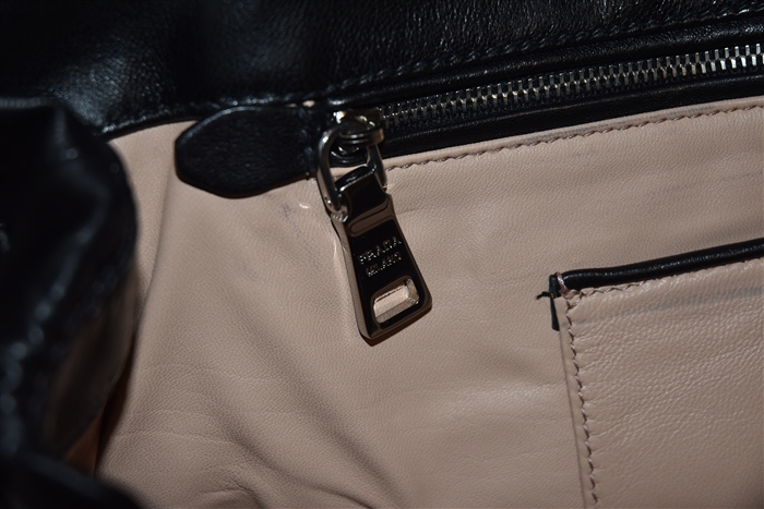 Black Leather Prada Clutch, size L