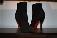 Black Suede Christian Louboutin Ankle Boots, size 11