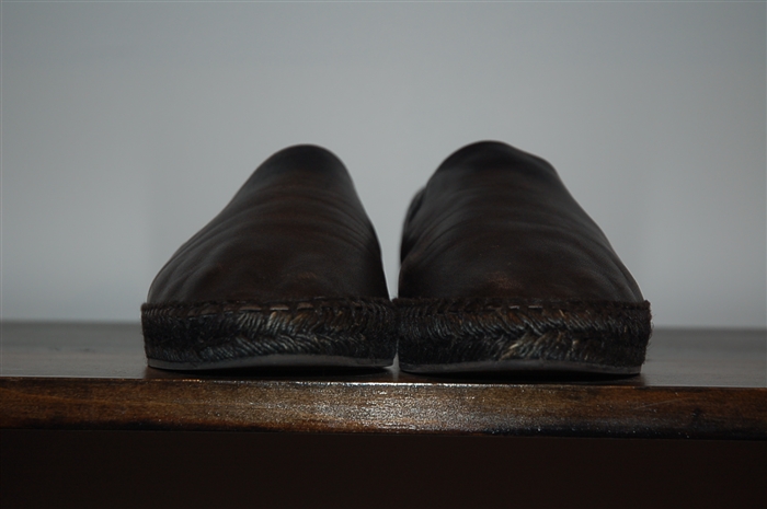 Black Leather Bottega Veneta Espadrilles, size 10