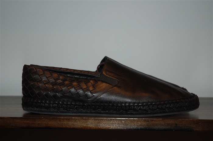 Black Leather Bottega Veneta Espadrilles, size 10
