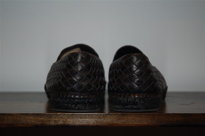 Black Leather Bottega Veneta Espadrilles, size 10