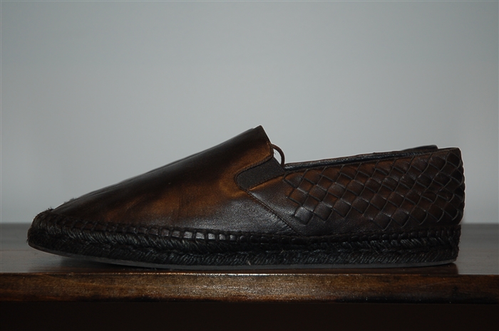 Black Leather Bottega Veneta Espadrilles, size 10