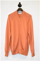Orange Brunello Cucinelli Zippered Sweater, size XL