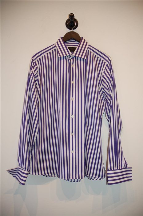Purple Stripe Duchamp Button Shirt, size XL