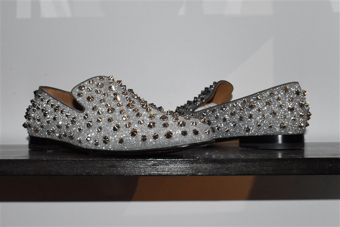 Metallic Silver Christian Louboutin Loafer, size 12