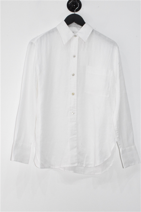 Bright White Vince Button Shirt, size S