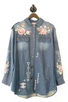 Faded Denim Johnny Was Denim Shirt, size M