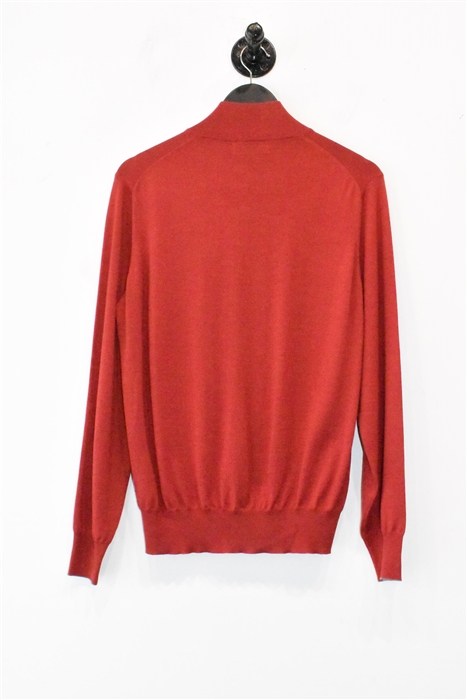 Dark Red Brunello Cucinelli Zippered Sweater, size M