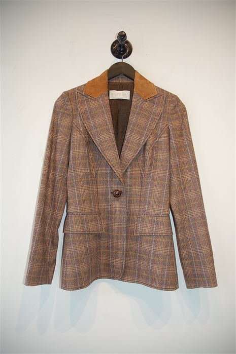 Brown Plaid Valentino Pant Suit, size 2