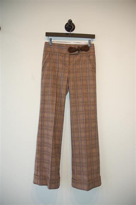 Brown Plaid Valentino Pant Suit, size 2