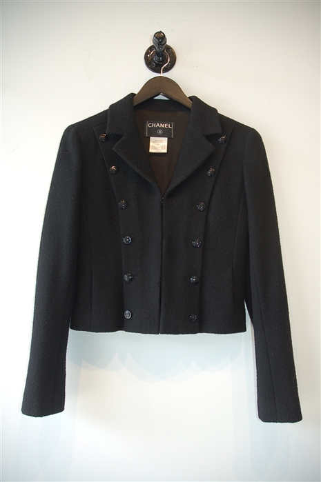 Basic Black Chanel Suit Jacket, size 4