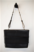 Black Leather Billykirk Messenger, size L