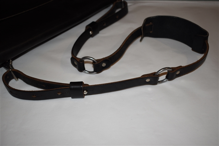 Black Leather Billykirk Messenger, size L