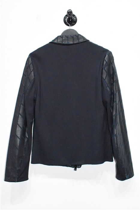 Navy Giorgio Armani Leather Jacket, size L