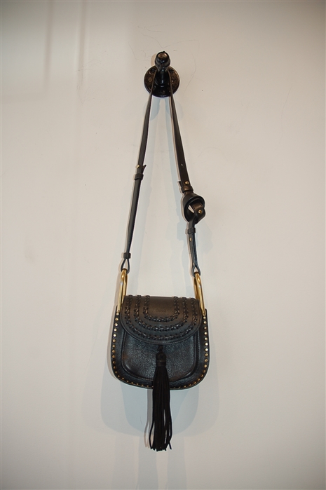 Black Leather Chloe Cross-Body, size S