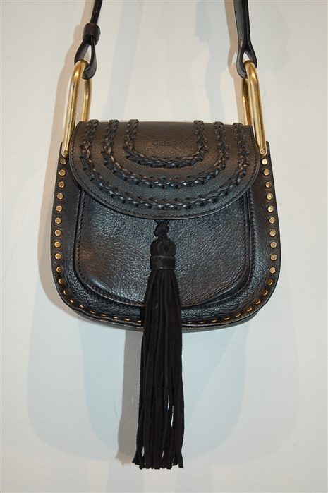 Black Leather Chloe Cross-Body, size S