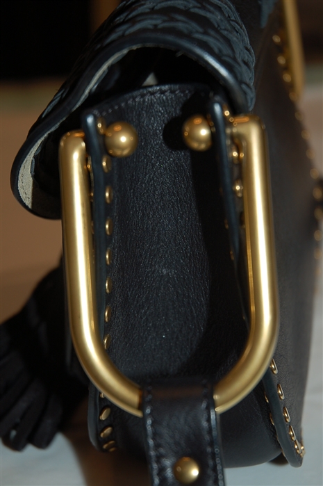 Black Leather Chloe Cross-Body, size S